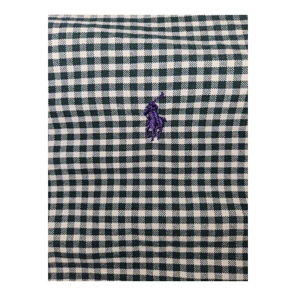 Ralph Lauren Button Down Shirt Large Men's Green Gingham Check Long Sleeve VGT - Picture 6 of 7